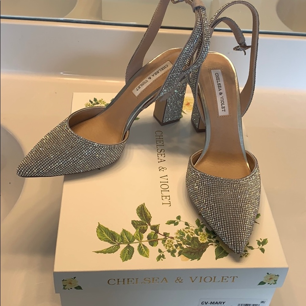 Very classy, rhinestone heels.